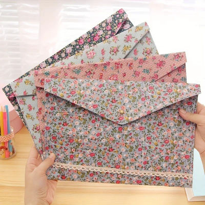 Carpeta de archivos A4, soporte de papel de tela con flores pequeñas elegantes, bolsa de documentos Floral de gran capacidad, maletín organizador, 1 ud.
