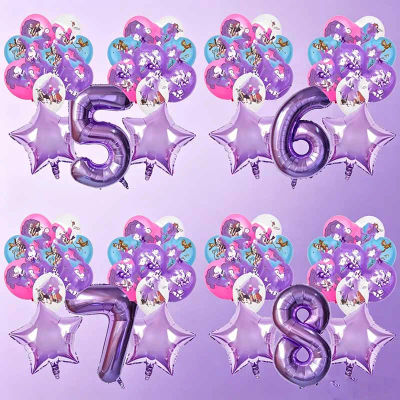 Set de 19 Globos de Decoración para Fiestas de Cumpleaños Infantiles Kpop, Niño y Niña, Número de Dígitos del 1 al 9, Set de Globos para Baby Shower