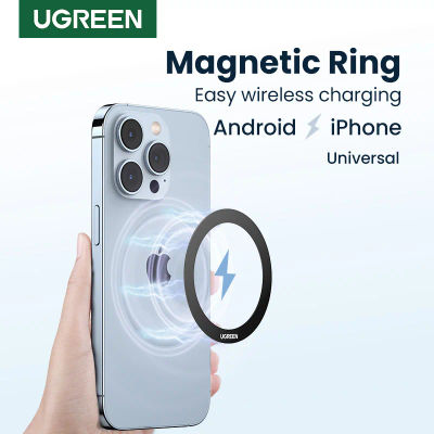 UGREEN-anillo magnético de Metal para Magsafe iPhone, placa adhesiva para teléfonos Android, soporte de cargador inalámbrico Magsafe, 15, 14, 13 Pro