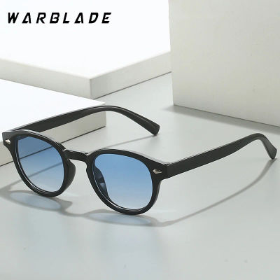 Gafas de sol redondas Vintage simples para mujer y hombre, diseño de marca de lujo, remache Retro, lente amarilla y azul, gafas de sol cuadradas para mujer UV400 2025
