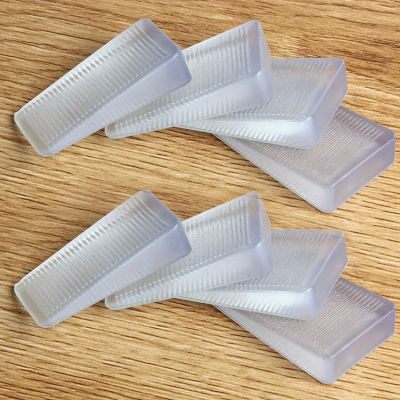 Cuñas de cuña de goma transparente, niveladores de muebles de plástico para superficies irregulares, acabado mate, almohadillas de mesa duras cortables, 4 Uds.