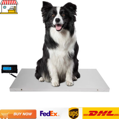 Báscula animal de acero inoxidable plateado de 300 kg/660 libras con monitor LCD, plataforma de 103x53 cm, enchufe de la UE