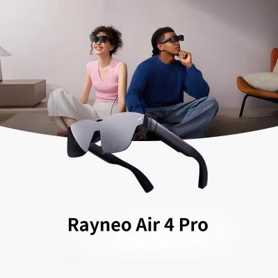 Gafas inteligentes AR RayNeo Air 4 Pro, compatibles con HDR10, 3840Hz, 4 altavoces, 1200 nits, pantalla Micro-OLED de doble capa, más nítidas.