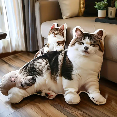 Almohada Moderna Personalizada para Mascotas con Impresión Digital a Doble Cara, Cojín con Foto de Perro o Gato