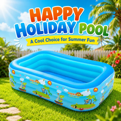 Piscina Inflable de PVC Reforzado, Azul y Blanco, Plegable, Portátil, para Exteriores, Jardín, Adultos y Bebés, con Drenaje Fácil