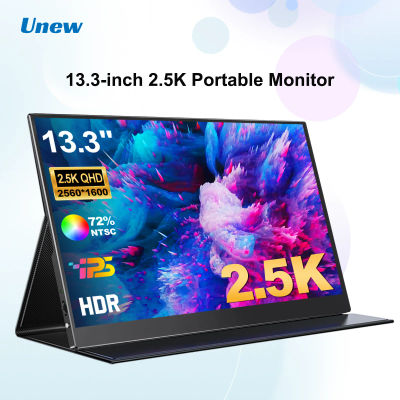 Monitor portátil Unew Premium 2.5K de 13.3 pulgadas 2560x1600, pantalla externa 16:10, segundo monitor con Type-C y HDMI para Xbox y Switch