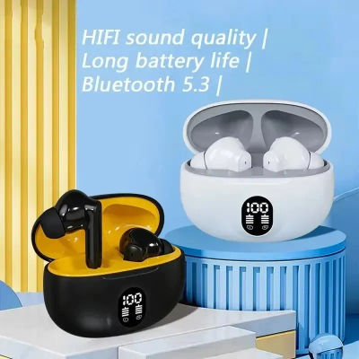 Auriculares inalámbricos con Bluetooth, cascos TWS con micrófono estéreo deportivos, intrauditivos con Control táctil, Larga modo de reposo, llamadas HD, juego