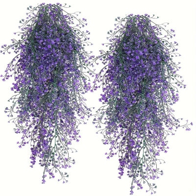 1 Pieza de Flores de Glicinia Artificiales Colgantes - Plantas Artificiales Resistentes a los Rayos UV para el Hogar, Fiestas - Decoraciones Versátiles para Interiores y Exteriores