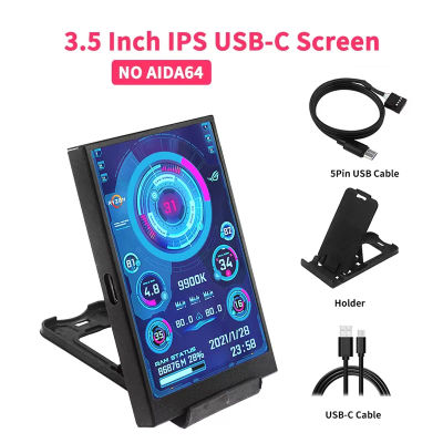 Pantalla secundaria IPS tipo C de 3,5 pulgadas, Mini ordenador, CPU, GPU, RAM, HDD, Monitor, pantalla USB, sin uso de AIDA64 para Windows 10 11