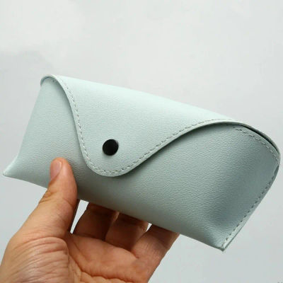 Caja de gafas de sol de cuero de alta gama de Color sólido, gafas para miopía, cajas de gafas de sol resistentes a la presión, bolsas para gafas