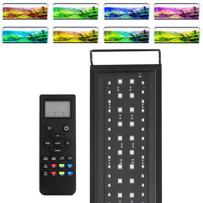 75-90CM pecera espectro completo con Control remoto luz LED acuario DIY modo meteorológico planta crecen luz IP68 110V-240V