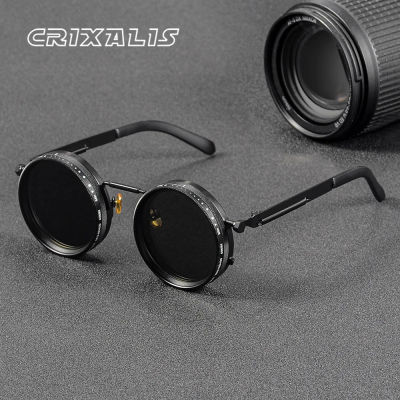 CRIXALIS gafas de sol redondas polarizadas ND9 con atenuación ajustable para hombres y mujeres, gafas de pesca Retro Punk para hombres, gafas para exteriores UV400