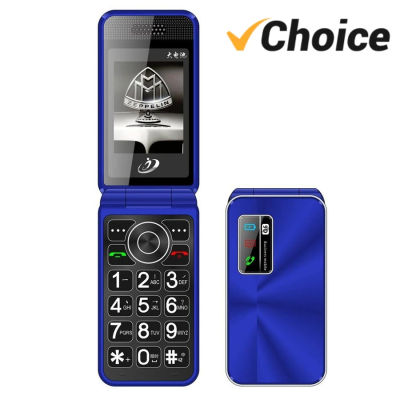 Teléfono móvil con doble SIM, botón pulsador grande, pantalla de 2,4 ", linterna LED MP3, inalámbrico, FM, Clamshell, con carpeta de presentación
