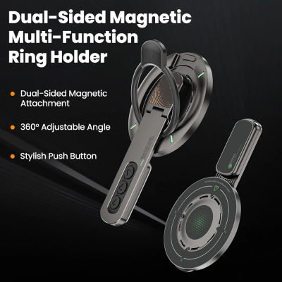 Soporte magnético de doble cara para teléfonos, soporte giratorio portátil con anillo para dedo, soporte de escritorio multifuncional para teléfonos móviles