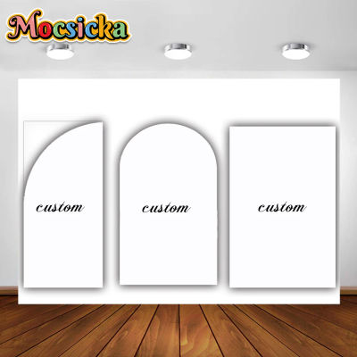 Mocsicka-Fondo de cubierta de arco personalizado, fondo de fotografía de doble cara, decoración para fiesta de cumpleaños, boda, Baby Shower