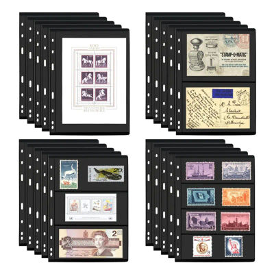 10 Uds. De páginas de sellos de 9 agujeros para álbum de sellos, carpeta de sellos, colección de álbumes de billetes, hojas sueltas de PVC, 12 modelos