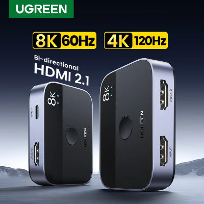 UGREEN HDMI 2.1 Switch 8K 60Hz 2 en 1 botón Manual de salida para PS5 Xbox Series X TV Xiaomi Monitor proyector HDMI Switcher