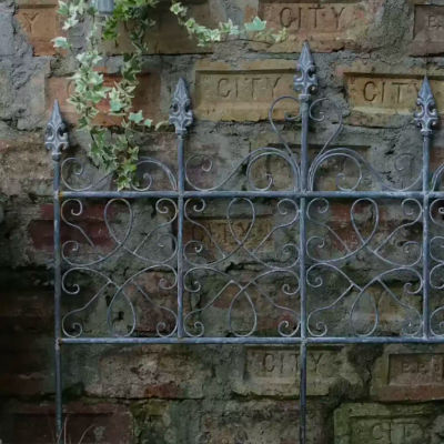 Valla de jardín de hierro japonés rústica, soporte para plantas trepadoras, para decoración de clématis y lirios, borde metálico, valla para enredaderas con función antideslizamiento