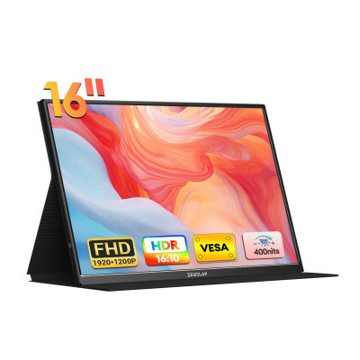 ZEUSLAP 16 "Monitor portátil 100% sRGB 1200P pantalla IPS pantalla de ordenador de juegos de viaje para Steam Deck Laptop Switch PS4 PS5 Xbox