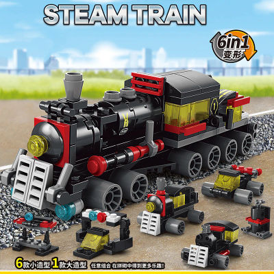 NUEVO Kit de Bloques de Construcción 6 en 1 DIY: Tren, Robot, Helicóptero, Vehículo, Ladrillos para Niñas, Modelo de Juguete de Película