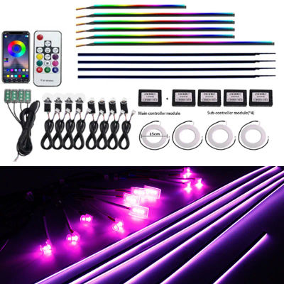 Symphony Piezas de luz ambiental 213 64 colores 35 cm 75 cm 110 cm Tiras de luz Subcontrolador principal Luz de almacenamiento de línea extendida Luz de puerta Altavoz remoto Lámpara de pie Decoración