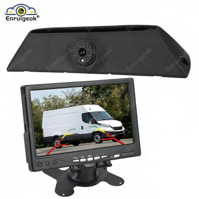 Kit de cámara de visión trasera y monitor de 7 pulgadas con luz de freno de estacionamiento y cámara de marcha atrás para Iveco Daily [5.ª generación] 2011-2014