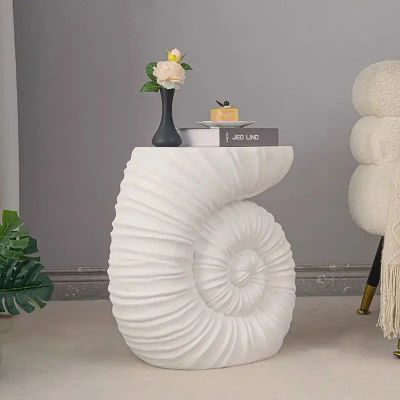 Mesa de Centro de Diseño Nórdico con Forma de Concha, Mesa Auxiliar de Lujo, Mesitas de Noche, Muebles para Sala de Estar, Muebles para Dormitorio