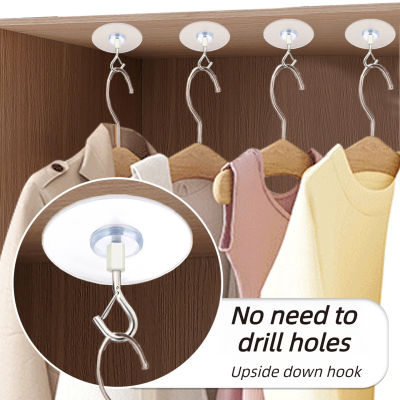 Ganchos Multiusos Autoadhesivos Resistentes, Ganchos de Plástico para Montar en la Pared, Ganchos de Techo con Tornillos para Colgar Plantas, Organización del Hogar