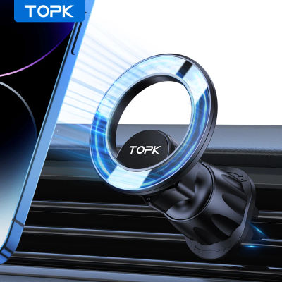 TOPK para soporte para teléfono de coche Magsafe, soporte magnético para teléfono para salida de aire de coche 360 ° Soportes para teléfonos con rotación para todos los teléfonos móviles