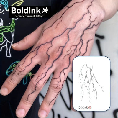 Tatuajes semipermanentes revolucionarios Boldink: diseños de relámpagos realistas e impermeables con fórmula de plantas naturales, de larga duración