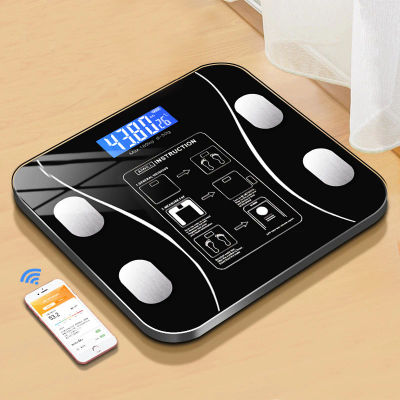 Báscula de Grasa Corporal Inteligente Inalámbrica Digital, Báscula de Baño, Analizador de Composición Corporal con Aplicación para Smartphone, Compatible con Bluetooth