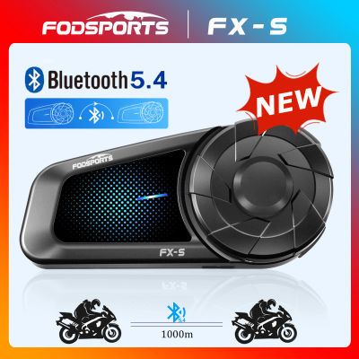 Fodsports FX-S auriculares Bluetooth para casco motocicleta intercomunicador BT 5,4 comunicador inalámbrico Moto interfono 1000m impermeable
