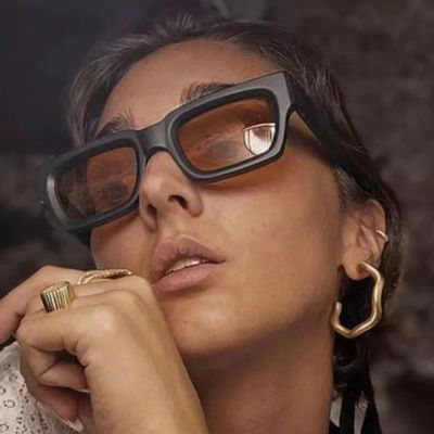 SO & EI-gafas de sol cuadradas para hombre y mujer, lentes transparentes con gradiente oceánico, Estilo Vintage, Punk, púrpura y naranja