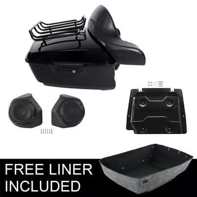 Altavoces con almohadilla de respaldo para maletero de motocicleta, para Harley Touring Trunk Road King Street Glide 2014-2025