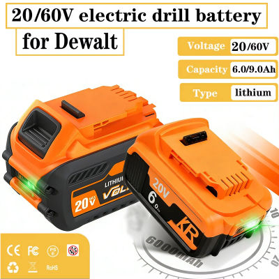20V 60V para batería de destornillador DEWALT para dewalt dcf850 dcf887 dcf922 DCB182 DCB205-2 DCB206-2 batería y cargador de herramientas eléctricas