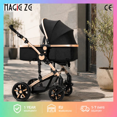 Sistema de viaje 3 en 1 para bebés con silla de auto para bebés, cochecito convertible reversible, plegable con una sola mano, compacto, con ruedas EVA todoterreno que absorben los impactos, incluye