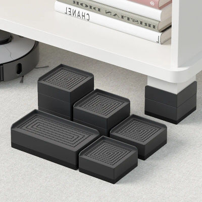 Paquete de 4 almohadillas elevadoras para muebles (carga de 200 kg): se adapta a sofá/mesa de té/gabinete para zapatos, elevadores de pies ajustables impermeables