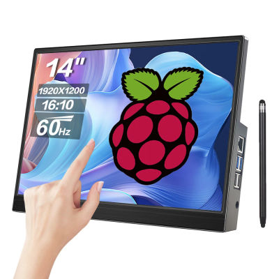 Monitor de 14 Pulgadas para Raspberry Pi 5 4 3, Pantalla Táctil 1920x1200 16:10, Interfaz HDMI USB para Monitores de Programación de Computadoras