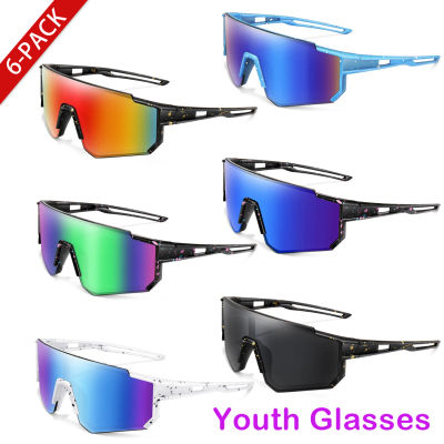 1/6 Pares de Gafas de Sol Juveniles con Protección UV400 para Venta al por Mayor y al Detal, para Niños y Niñas de 9 a 14 Años, para Béisbol, Ciclismo y Running