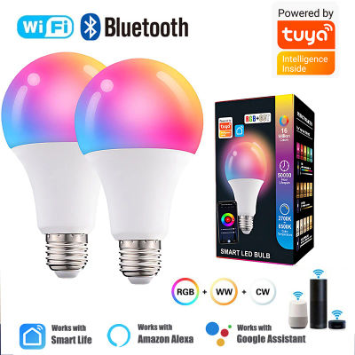 Tuya Wifi/Bluetooth bombilla inteligente Alexa lámpara Led E27 RGB bombillas inteligentes 220V 110V lámparas inteligentes para Google Assisatnt Smart Life