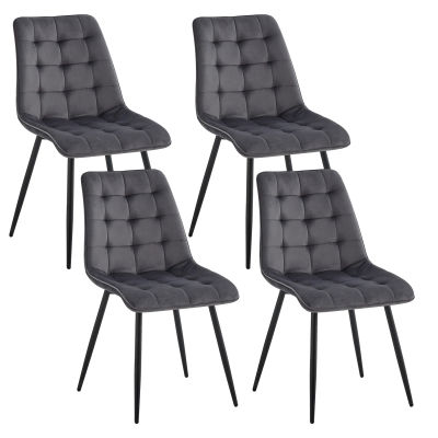EGOONM Juego de 2/4/6 sillas de comedor de terciopelo patas de Metal silla moderna y cómoda para cocina dormitorio sala de estar muebles para el hogar