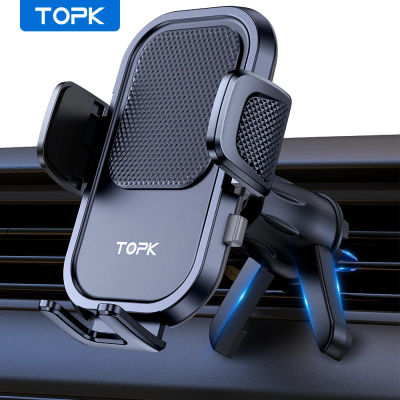 Soporte Universal para teléfono de coche TOPK, soporte de gravedad para teléfono en el coche, soporte para teléfono inteligente con Clip para salida de aire