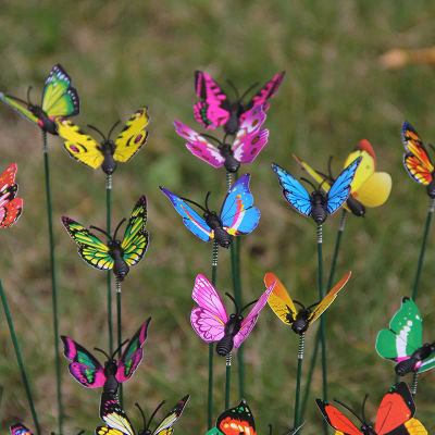 10-50 Piezas de Mariposas Decorativas de Simulación, Adornos para el Hogar, Fiestas, Jardín, Patio, Decoración Colorida Multiusos para Plantas de Jardín