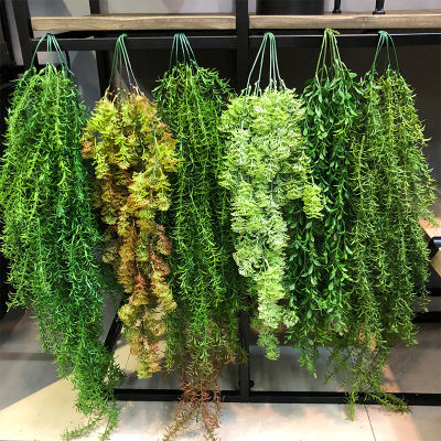 1 Uds. Planta verde Artificial de ratán, plantas de hierba verde, ratán colgante de vid para pared, boda, jardín, decoración HOme, paisajismo