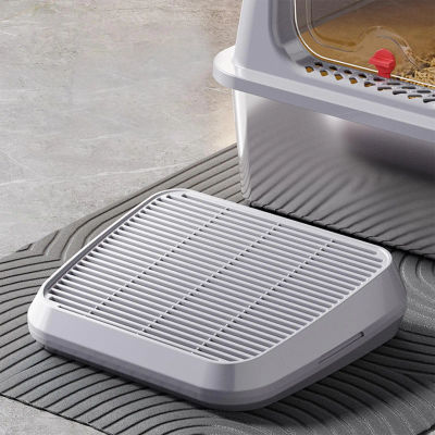 Alfombra Atrapa Arena para Gatos, Rampa para Gatos, Bandeja Elevada de Doble Capa con Función de Filtro, Antideslizante, Fácil de Limpiar