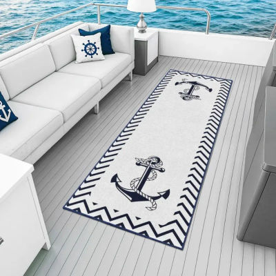 Alfombra con brújula de ancla náutica, alfombra antideslizante con tema marino, decoración del hogar para cubierta de yate, alfombras para sala de estar y dormitorio