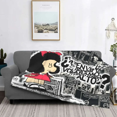 Manta Love Mafalda con estampado 3D de forro polar de Franela suave, mantas cálidas de dibujos animados para el hogar, dormitorio, sofá, colchas