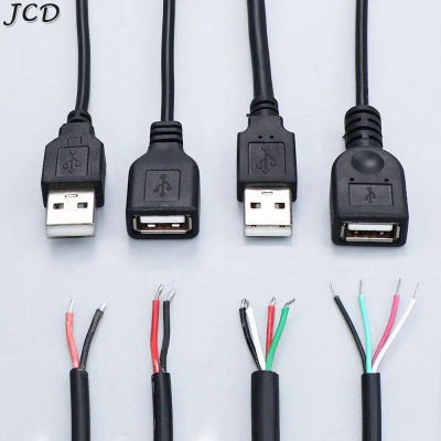 JCD 30cm/1M Cable de alimentación USB 2,0 A hembra macho 2/4 Pin Cable Jack cargador Cable de carga conector de extensión DIY 5V línea