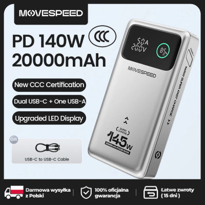 【CCC】MOVESPEED M25PRO 25000mAh Power Bank 140W PD3.1 Cargador de batería externo portátil de carga rápida para iPhone Samsung Laptop