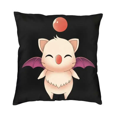 Fundas de cojín de Final Fantasy Moogle para sofá, funda de almohada cuadrada decorativa para el hogar, 45x45